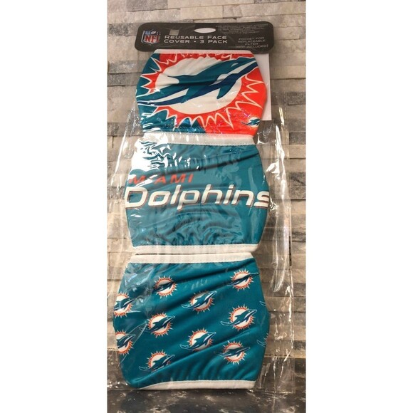 MIAMI DOLPHINS face covers - 3 pack - Picture 2 of 3